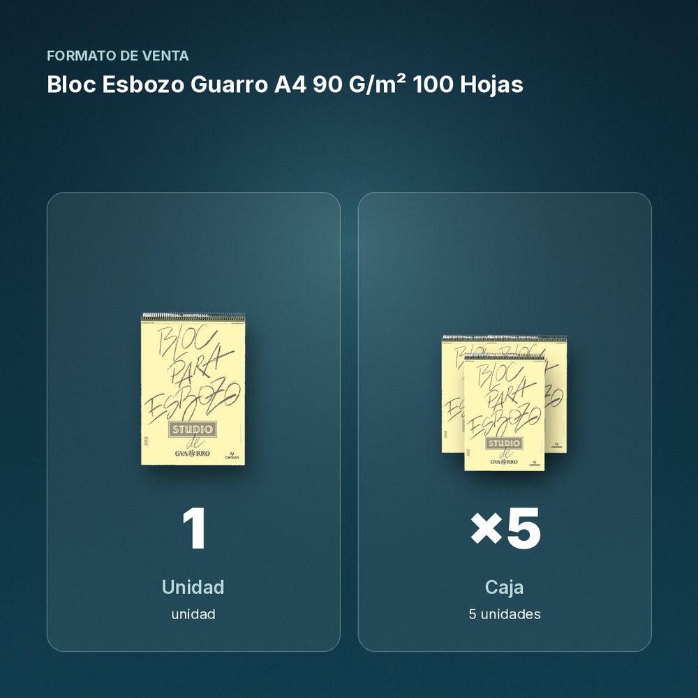 BLOC ESBOZO GUARRO A4 90 G/M² 100 HOJAS - formato de venta: caja de 5