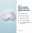 BOLA POREXPAN INSPIRO 20 CM 2 MITADES (PACK 8)  - características principales