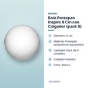 BOLA POREXPAN INSPIRO 6 CM CON COLGADOR (PACK 8) - características principales