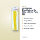 LIMPIAPIPAS CHENILLA AMARILLO 4MM X 30CM PACK 50U - características principales