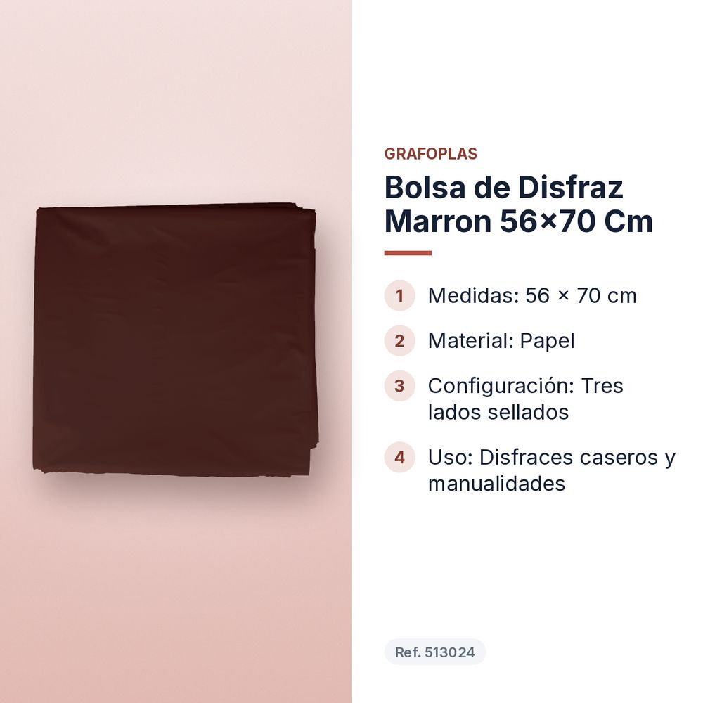 BOLSA DE DISFRAZ MARRON 56×70 CM - características principales