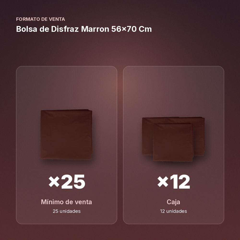 BOLSA DE DISFRAZ MARRON 56×70 CM - formato de venta: caja de 12