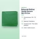 BOLSA DE DISFRAZ VERDE OSCURO 56×70 CM  - características principales