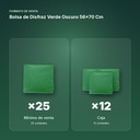 BOLSA DE DISFRAZ VERDE OSCURO 56×70 CM  - formato de venta: caja de 12