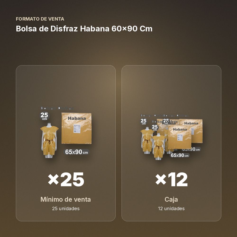 BOLSA DE DISFRAZ HABANA 60×90 CM  - formato de venta: caja de 12