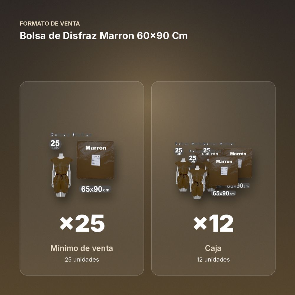 BOLSA DE DISFRAZ MARRON 60×90 CM  - formato de venta: caja de 12