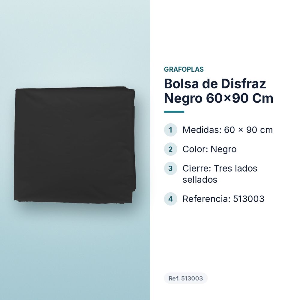 BOLSA DE DISFRAZ NEGRO 60×90 CM  - características principales