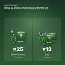 BOLSA DE DISFRAZ VERDE OSCURO 60×90 CM  - formato de venta: caja de 12