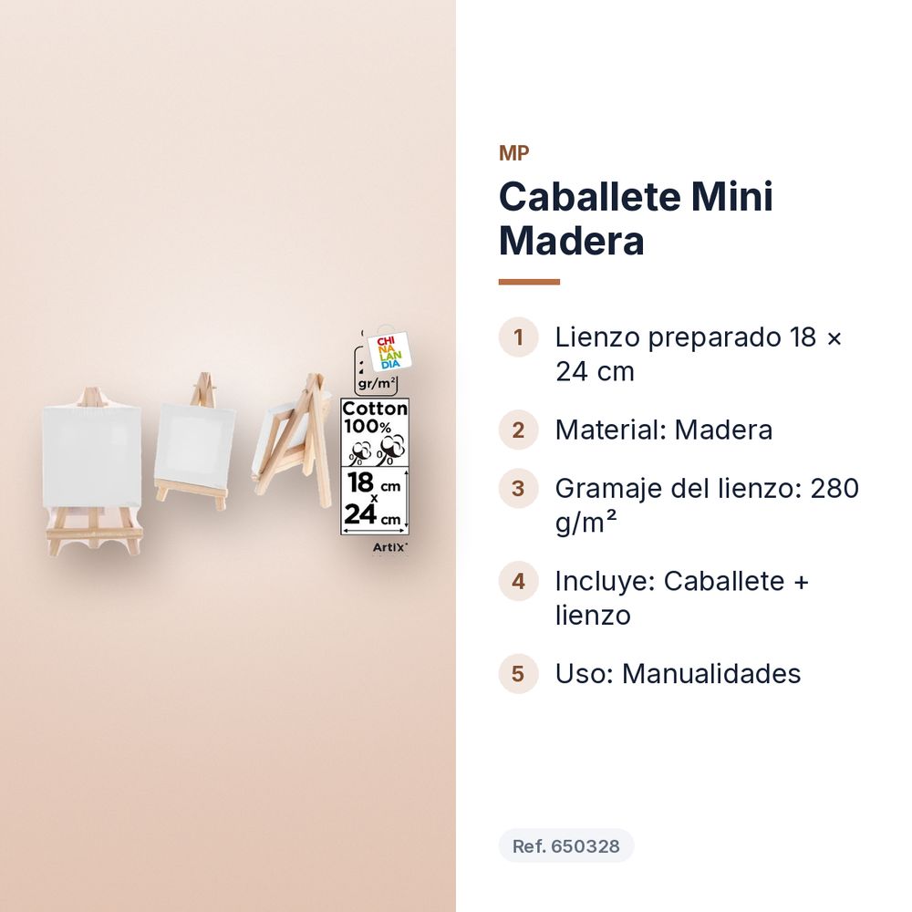 CABALLETE MINI MADERA - características principales
