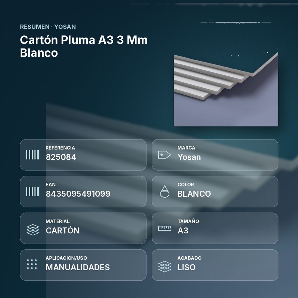 CARTÓN PLUMA A3 3 MM BLANCO - resumen de atributos