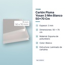CARTÓN PLUMA YOSAN 3 MM BLANCO 50×70 CM  - características principales