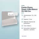CARTÓN PLUMA YOSAN 3 MM BLANCO 70×100 CM - características principales