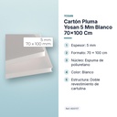 CARTÓN PLUMA YOSAN 5 MM BLANCO 70×100 CM  - características principales