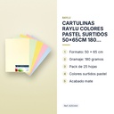 CARTULINAS RAYLU COLORES PASTEL SURTIDOS 50x65CM 180 GRAMOS PACK 25 HOJAS RAYLU - características principales
