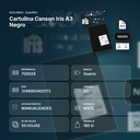 CARTULINA CANSON IRIS A3 NEGRO - resumen de atributos