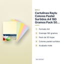 CARTULINAS RAYLU COLORES PASTEL SURTIDOS A4 180 GRAMOS PACK 50 HOJAS RAYLU - características principales