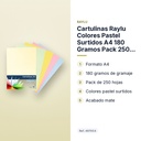CARTULINAS RAYLU COLORES PASTEL SURTIDOS A4 180 GRAMOS PACK 250 HOJAS RAYLU - características principales