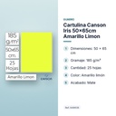 CARTULINA CANSON IRIS 50×65CM AMARILLO LIMON  - características principales