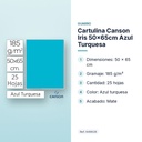 CARTULINA CANSON IRIS 50×65CM AZUL TURQUESA - características principales