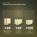 CARTULINA CANSON IRIS 50×65CM CREMA - formato de venta: paquete de 25, caja de 125