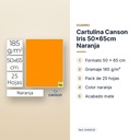 CARTULINA CANSON IRIS 50×65CM NARANJA - características principales