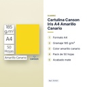 CARTULINA CANSON IRIS A4 AMARILLO CANARIO - características principales