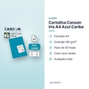 CARTULINA CANSON IRIS A4 AZUL CARIBE - características principales