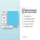 CARTULINA CANSON IRIS A4 AZUL CIELO - características principales