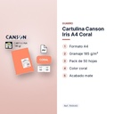 CARTULINA CANSON IRIS A4 CORAL - características principales