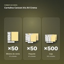 CARTULINA CANSON IRIS A4 CREMA - formato de venta: paquete de 50, caja de 500