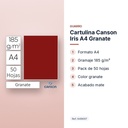 CARTULINA CANSON IRIS A4 GRANATE - características principales