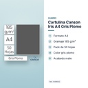 CARTULINA CANSON IRIS A4 GRIS PLOMO - características principales