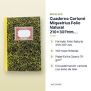 CUADERNO CARTONÉ MIQUELRIUS FOLIO NATURAL 210×307MM CUENTAS CORRIENTES - características principales