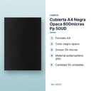 CUBIERTA A4 NEGRA OPACA 800MICRAS PP 50UD - características principales