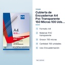 CUBIERTA DE ENCUADERNAR A4 PVC TRANSPARENTE 150 MICRAS 100 UDS YOSAN - características principales