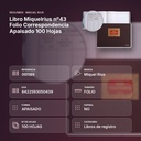 LIBRO MIQUELRIUS Nº43 FOLIO CORRESPONDENCIA APAISADO 100 HOJAS  - resumen de atributos