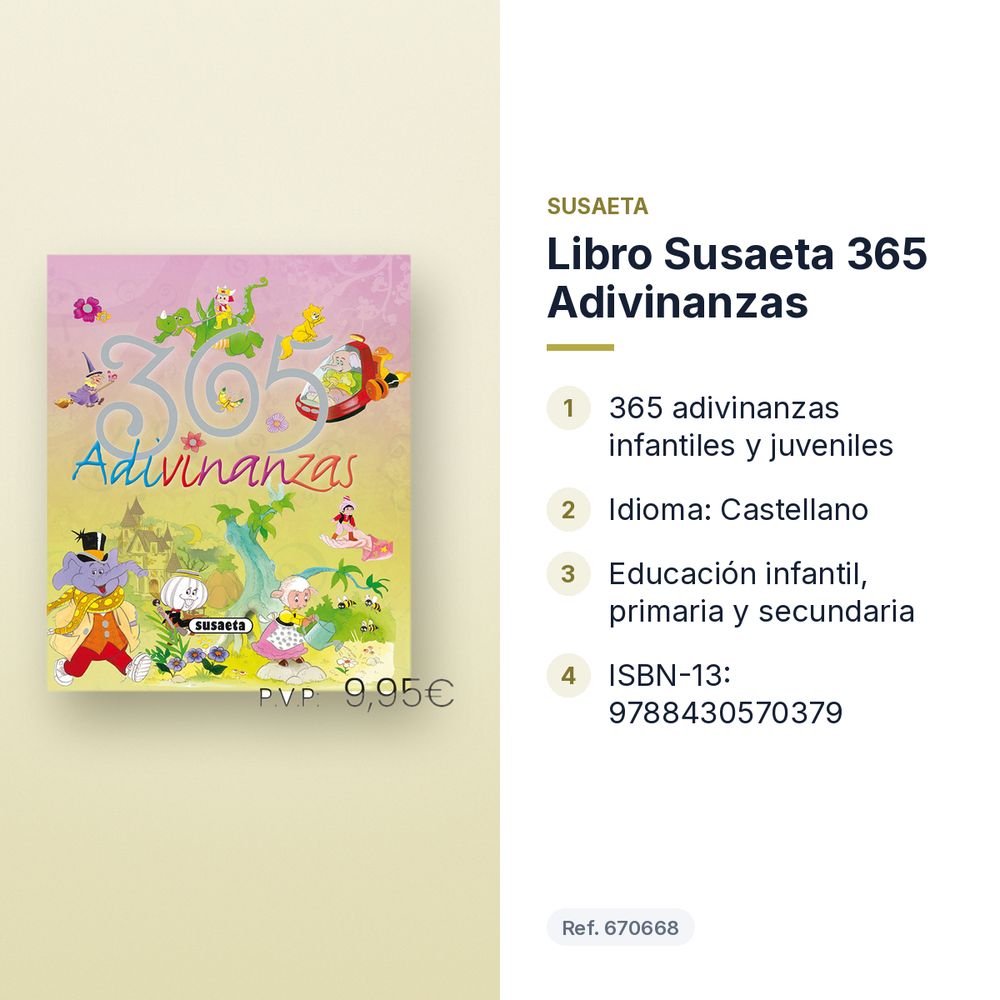 LIBRO SUSAETA 365 ADIVINANZAS  - características principales