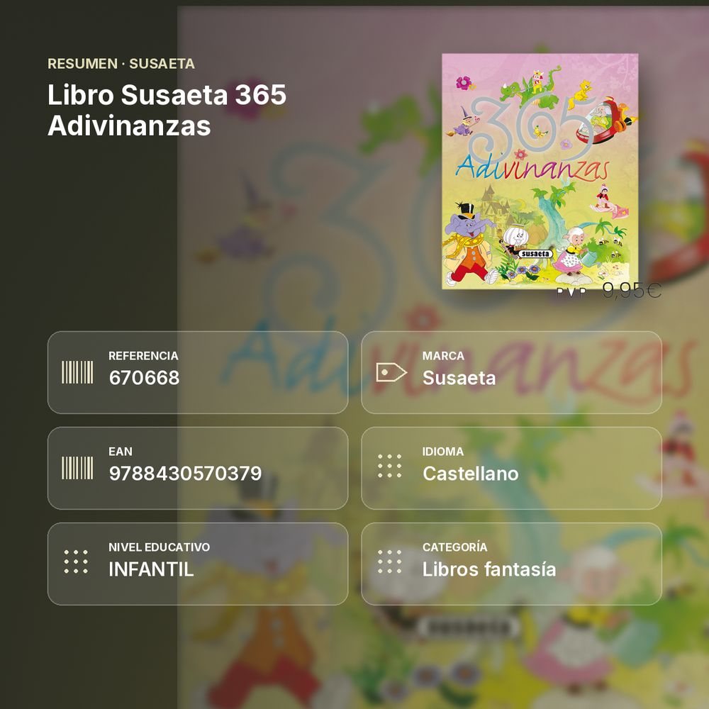LIBRO SUSAETA 365 ADIVINANZAS  - resumen de atributos
