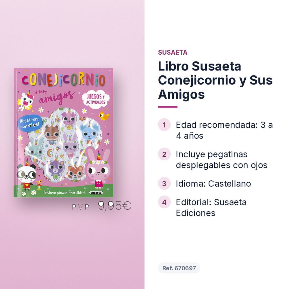 LIBRO SUSAETA CONEJICORNIO Y SUS AMIGOS  - características principales