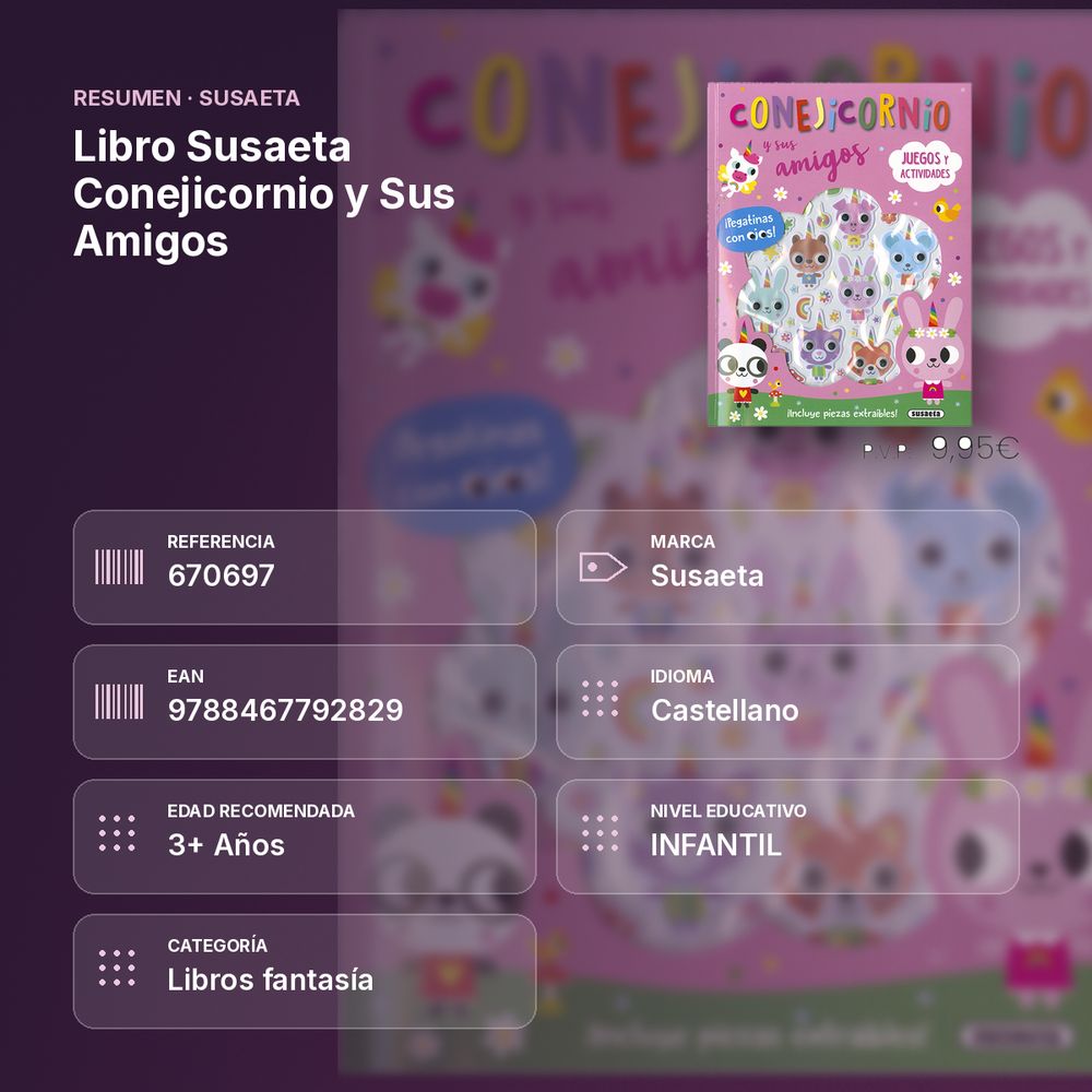 LIBRO SUSAETA CONEJICORNIO Y SUS AMIGOS  - resumen de atributos