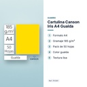 CARTULINA CANSON IRIS A4 GUALDA - características principales