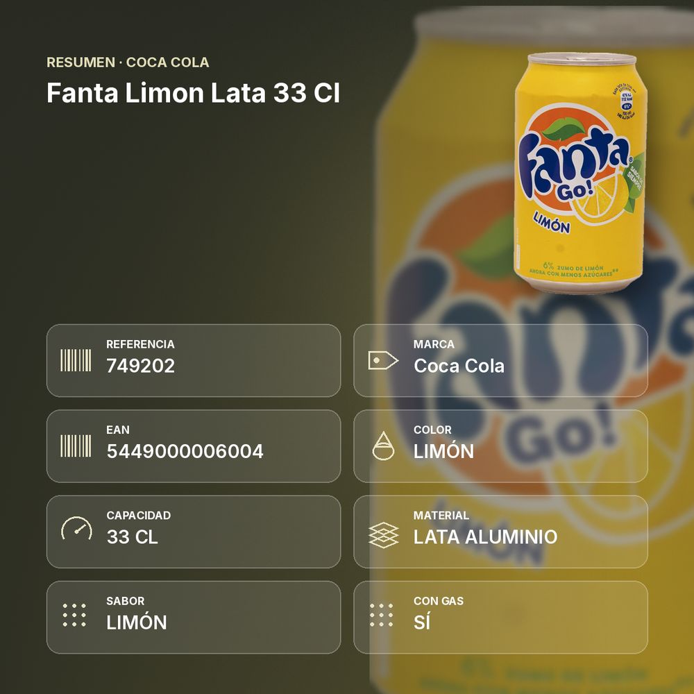 FANTA LIMON LATA 33 CL - resumen de atributos