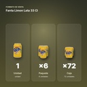 FANTA LIMON LATA 33 CL - formato de venta: paquete de 6, caja de 72