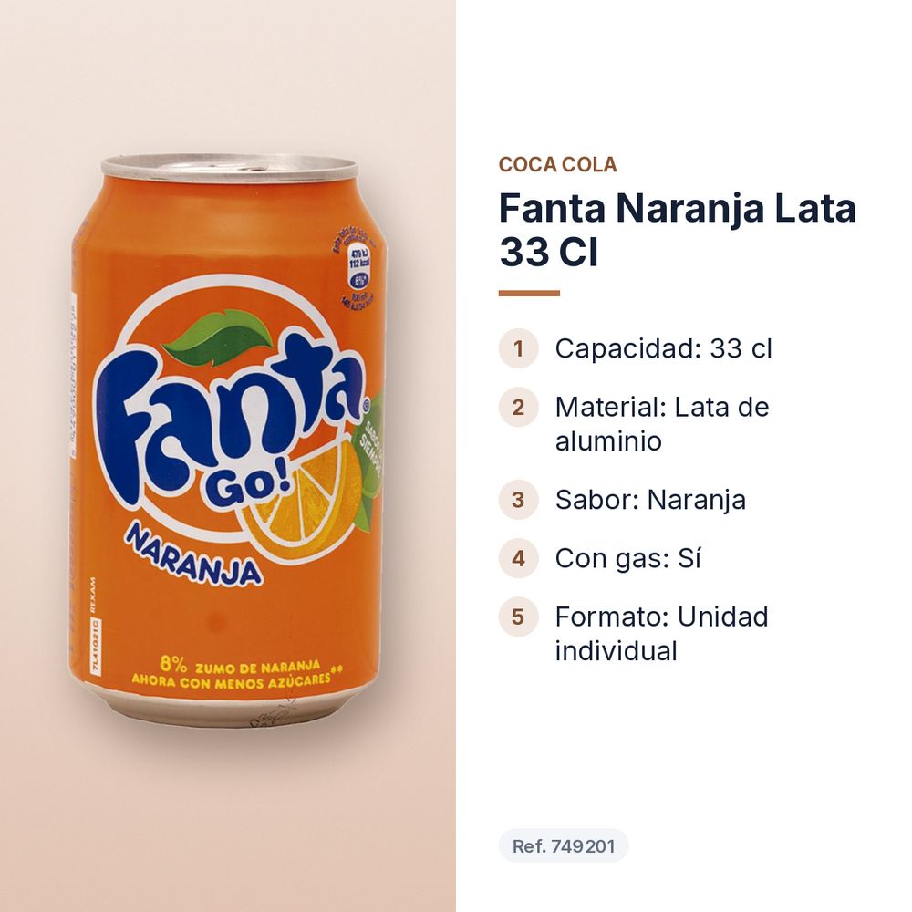 FANTA NARANJA LATA 33 CL - características principales