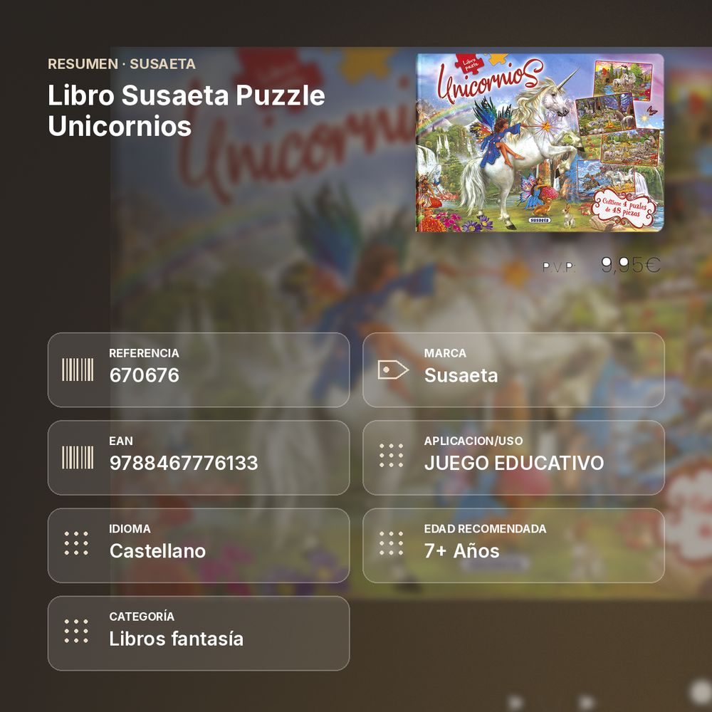 LIBRO SUSAETA PUZZLE UNICORNIOS  - resumen de atributos