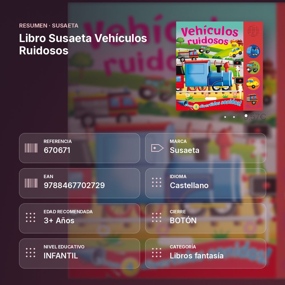 LIBRO SUSAETA VEHÍCULOS RUIDOSOS  - resumen de atributos