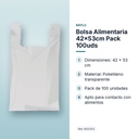 BOLSA ALIMENTARIA 42×53CM PACK 100UDS - características principales