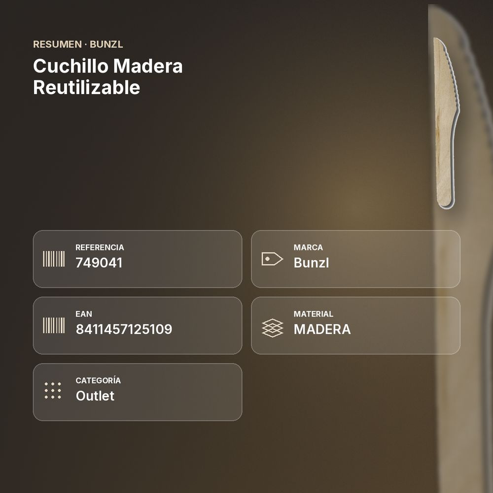 CUCHILLO MADERA REUTILIZABLE - resumen de atributos