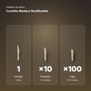 CUCHILLO MADERA REUTILIZABLE - formato de venta: paquete de 10, caja de 100