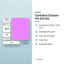 CARTULINA CANSON IRIS A4 LILA - características principales
